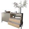 Mueble Bahiut Vajillero 2 Puertas 2 Cajones 150 Cm Living Color Olmo Gris Cubanita