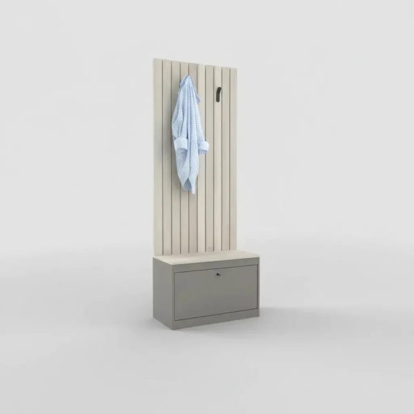 Mueble Recibidor Organizador De Calzado Funcional+++ Color Nevado Con Gris