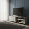 Mesa Tv Rack Living 75 Pulgadas 2 Puertas Estante 4100 Color Nevado/everest