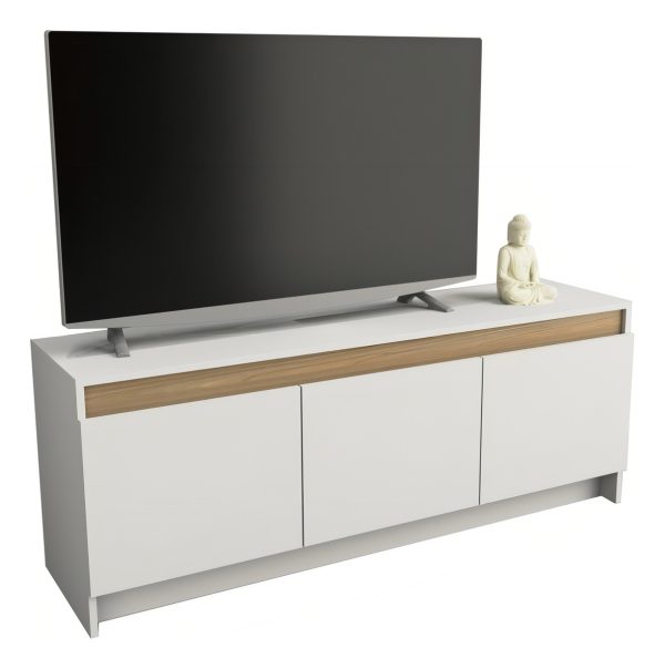 Mesa Rack Tv Led Springwall 3 Puertas 1,35m Color Everest Olmo