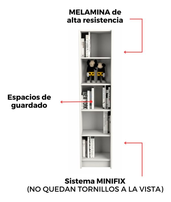 Estanteria Biblioteca Chica Abierta Melamina Color Olmo Everest