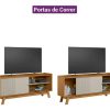 Estante Para Tv Aurum Linea Brasil De 65 Pulgadas, Color Natural/blanco Roto