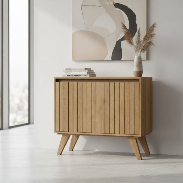 Bahiut Gacela Ripiado De 2 Puertas Con Estantes Roble Miel