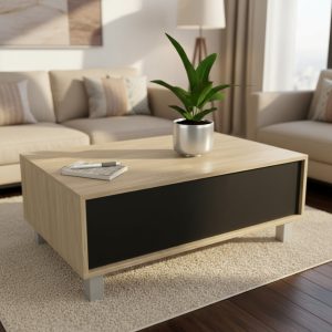 D_969910-MLA94079779847_102025-F.jpg Mesa Ratona Rectangular Con Cajon Living Melamina Color Olmo Negro
