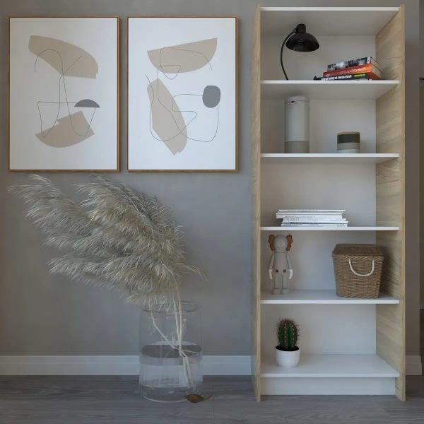 Estanteria Biblioteca Grande Abierta Melamina Color Olmo Everest