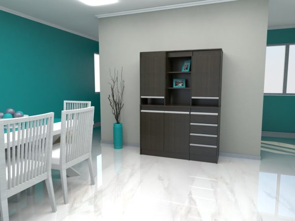 Modular Vajillero Melamina 1.36 Cm. Perfil Aluminio Cod 7001