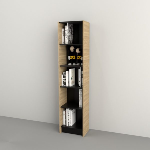 D_982463-MLU73906818073_012024-F.jpg Estanteria Biblioteca Chica Abierta Melamina Color Olmo Negro