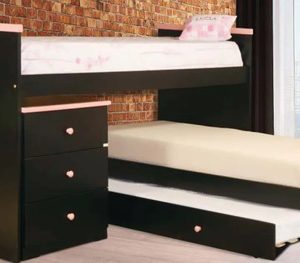 Cucheta Rinconera Lamby Con Carro- Chiffonier. Mdf Laqueado