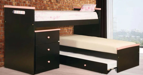Cucheta Rinconera Lamby Con Carro- Chiffonier. Mdf Laqueado