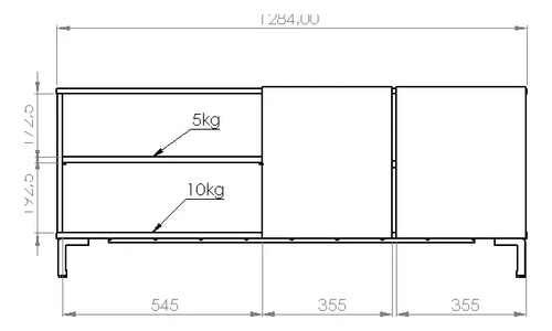 Mueble De Tv Rack Para Tv Led Tele Televisor Hasta 55'' Con 2 Puertas 2 Estantes Melamina 130cm Color Roble Natural Moderno Linea Oslo Ros130 Dielfe