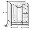 Placard Ropero Platinum 633 1,80 Mts 3 Puertas Corredizas