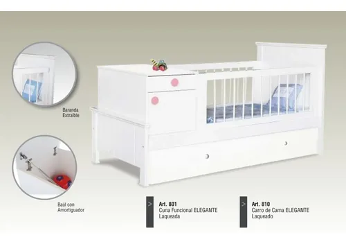 D_602576-MLA41097759729_032020-O.webp Cama Cuna Funcional Laqueada Elegante - Con Carro Cama- 801