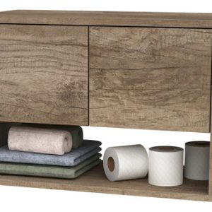 D_604537-MLA96137099777_102025-O.jpg Alacena Para Baño Colgante Con Dos Puertas Y Estante Delos Color Roble Nebraska Gris