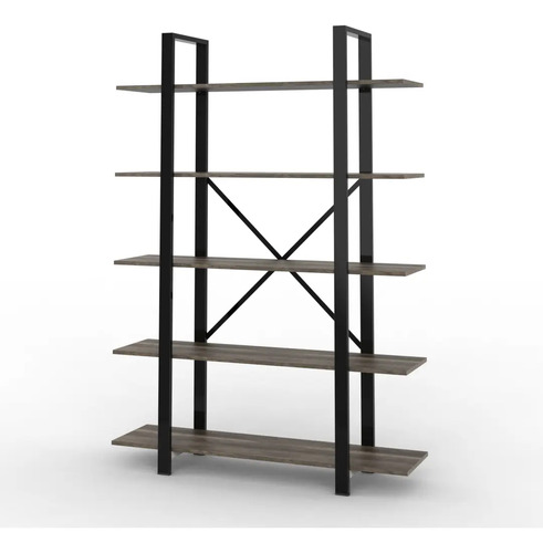 D_604937-MLA104793700965_012026-O.jpg Biblioteca Estanteria Industrial Melamina Metalica Linea Soho Organizador 5 Estantes Oficina Living Exhibidor Canyon Negro 175 Cm Est175 Dielfe Canyon Con Negro