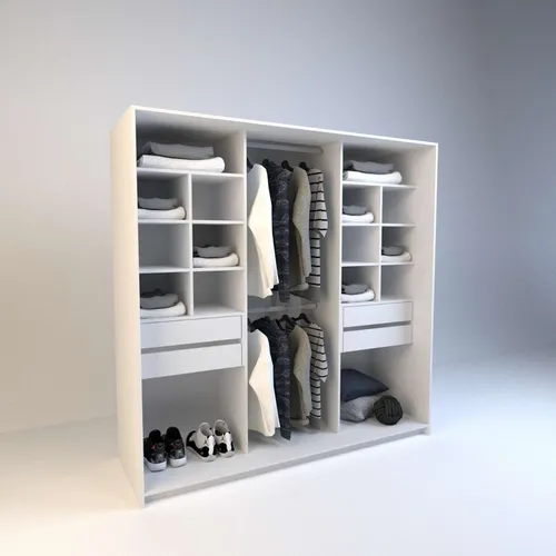 Ropero Vestidor Sin Puertas, 4 Cajones. 180 X 180 - Cod 6513