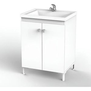 D_607369-MLA95609787051_102025-O.jpg Vanitory Para Baño Vdf060 Oslo Con Bacha 2 Puertas Blanco Dielfe