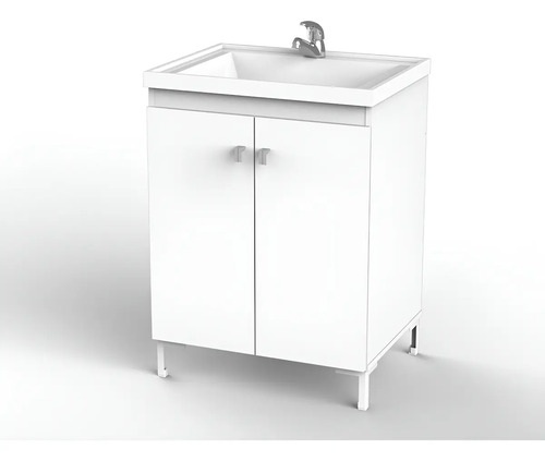 Vanitory Para Baño Vdf060 Oslo Con Bacha 2 Puertas Blanco Dielfe