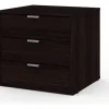 Cajonera 3 Cajones Organizador Dormitorio Living Oficina Con Tiradores Aluminio Correderas Metálicas Melamina Wengue 50 Cm Guardado Ca3cl Dielfe