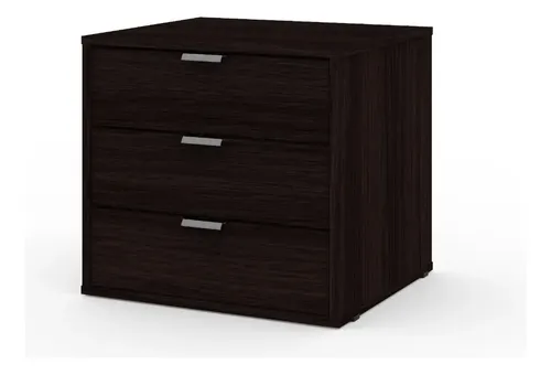 Cajonera 3 Cajones Organizador Dormitorio Living Oficina Con Tiradores Aluminio Correderas Metálicas Melamina Wengue 50 Cm Guardado Ca3cl Dielfe