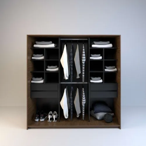 Ropero Vestidor Sin Puertas, 4 Cajones. 180 X 180 - Cod 6513