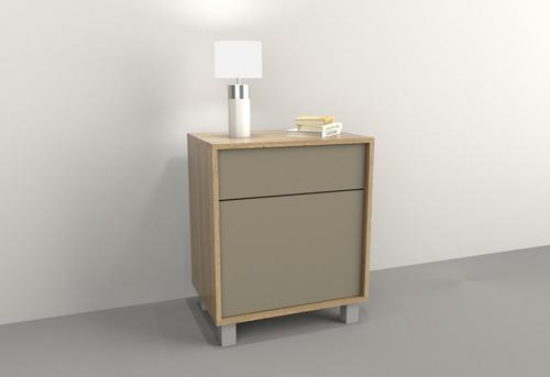Mesa De Luz 1 Puerta, 1 Cajon. Sistema Push. Cod. 6426