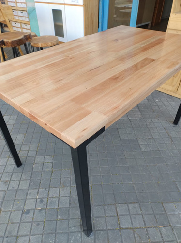 Mesa Cocina Comedor 1.40 X 80. Tapa Paraiso Base De Caño 4 P
