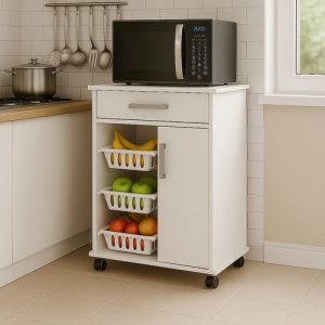 D_613482-MLA101388073352_122025-O.jpg Frutero Bajomesada Mueble Organizador De Cocina Con Ruedas Puerta Cajón Estante Canastos Plásticos Mueble Auxiliar Multifunción Melamina Blanco Fácil Limpieza Moderna Mfc70 Dielfe