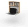 D_614003-MLA100384425115_122025-O.webp Escritorio Habitacion Oficina Juvenil Hogar Flotante Plegable Espacio Reducido Moderno Blanco Y Roble Eco063 Dielfe Blanco / Roble Natural