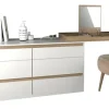 D_618739-MLA91527852145_092025-O.webp Comoda 6 Cajones Con Maquillador Tables 3114 Color Olmo/blanco
