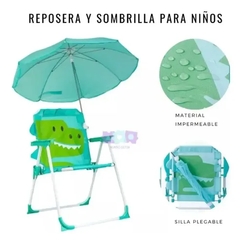 Sillon Reposera Infantil Con Sombrilla. Varios Colores