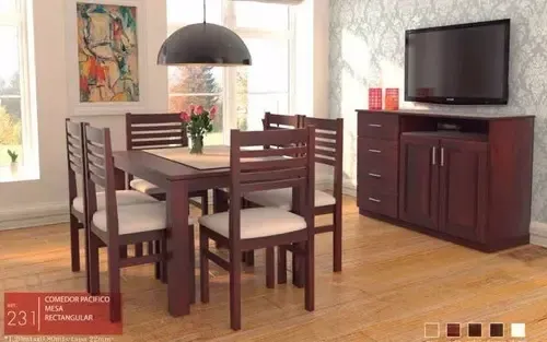 D_620190-MLA45322394922_032021-O.webp Juego De Comedor. Mesa 150 Cm + 6 Sillas Pacífico Pino Lustr