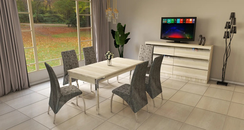 D_621208-MLA81787462178_012025-O.jpg Mesa Cocina Comedor Extensible 180 A 225 X 0.90. B. Cromado