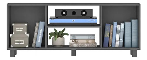 Rack Estante Para Tv Luka Grafito Fellicci 120 X 49 Cm