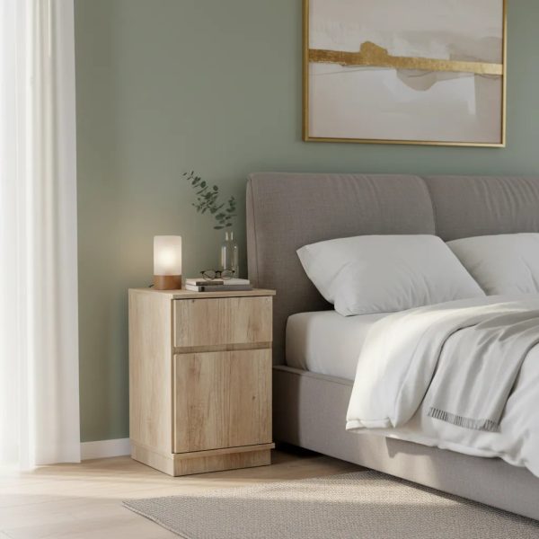 Mesa De Luz Para Sommier, 1 Cajon, 1 Puerta- 38 X 61 X 38