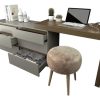 D_623424-MLA91139772590_092025-O.jpg Comoda 6 Cajones Con Maquillador Tables 3114 Color Nogal/gris