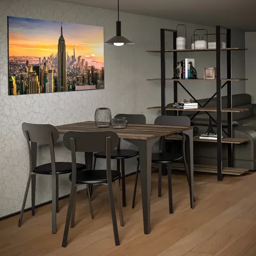 D_624249-MLU78287887921_082024-O.webp Biblioteca Estanteria Industrial Melamina Metalica Linea Soho Organizador 5 Estantes Oficina Living Exhibidor Canyon Negro 175 Cm Est175 Dielfe Canyon Con Negro