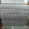 Respaldo P- Sommier Tapizado Capitone 160 X 120- Color Gris