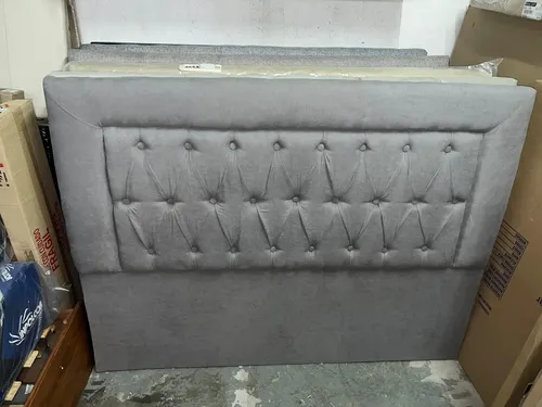 Respaldo P- Sommier Tapizado Capitone 160 X 120- Color Gris