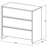 Cómoda 3 Cajones Línea Niza Organizador Dormitorio Living Guardado Ropa Accesorios Sin Tiradores Estilo Moderno Flotante... Gris / Roble Kendal