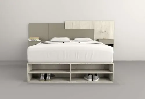 Base Box P- Sommier 140 X 190- 4 Cajones- Estantes- Cod 6442