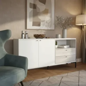 Mueble Bahiut Vajillero 2 Puertas 2 Cajones 150 Cm Living Color Nevado Everest