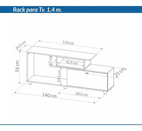Rack Mesa Para Tv Led 140 X 56 X 30- Ltv 140- Piro