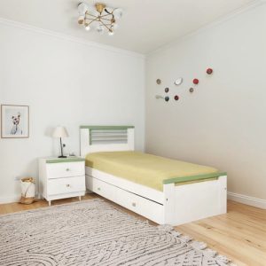 D_628303-MLA89085230688_082025-O.jpg Cama 1 Plaza 0.80 Lucia Con Carro- Mdf Laqueado Cod. 300