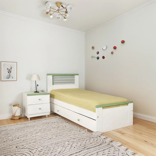 Cama 1 Plaza 0.80 Lucia Con Carro- Mdf Laqueado Cod. 300