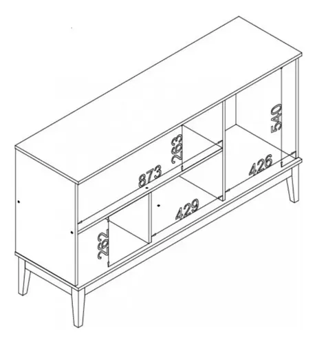 D_629061-MLA86740926702_072025-O.webp Aparador Buffet De 3 Puertas Con Pies Mb1061 Movelbento Color Miel