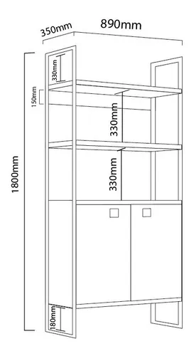 D_629229-MLA46114444035_052021-O.webp Biblioteca Estanteria Con Puertas Estructura De Caño- Dst 22