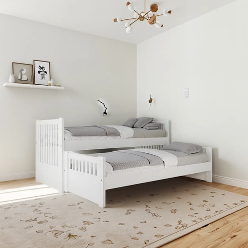 Cama Nido Doble Sin Carro Cama- Pino Lustrado- Cod. 109