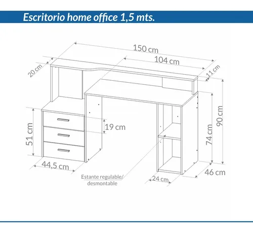 D_630020-MLA85986678603_062025-O.webp Escritorio Organizador Con 3 Cajones 150 X 90 X 45- Oes 107