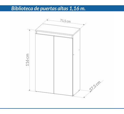 Biblioteca Organizador Oficina 2 Puertas Cod. 7928 117 X 71
