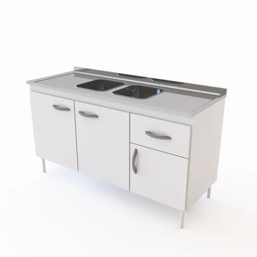 D_631454-MLA52148090502_102022-O.webp Bajo Mesada + Alacena + Mesada Acero Inox. 1.40 X 50- Dl 604